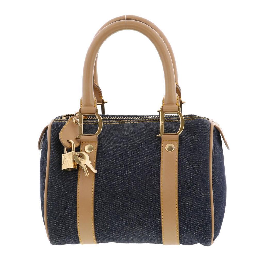 Christian Dior Denim Boston Handbag Blue